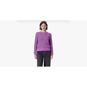 Dee Ocleppo Liliana Waffle Knit Sweater Violet Purple Raglan Crewneck Medium NWT